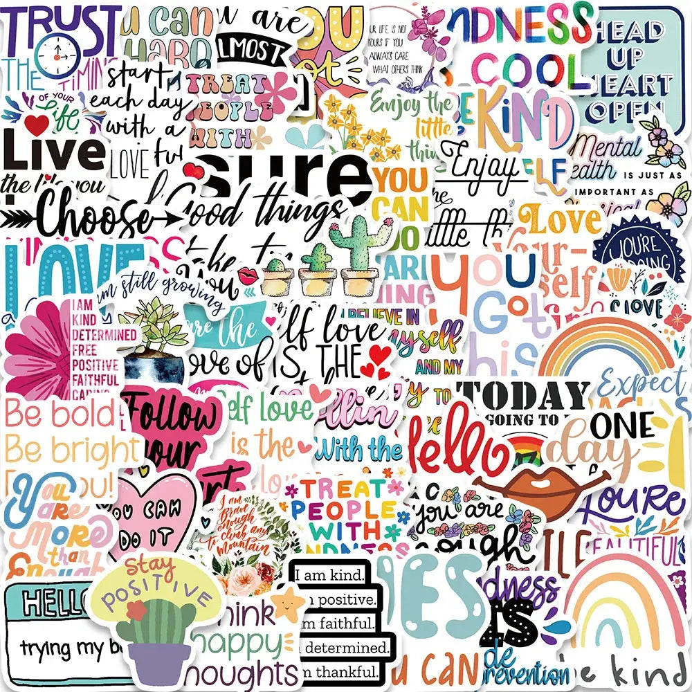52 pièces phrases de motivation autocollant la vie inspirante venir sur bricolage ordinateur portable salle d'étude Scrapbooking Graffiti autocollants Ma boutique