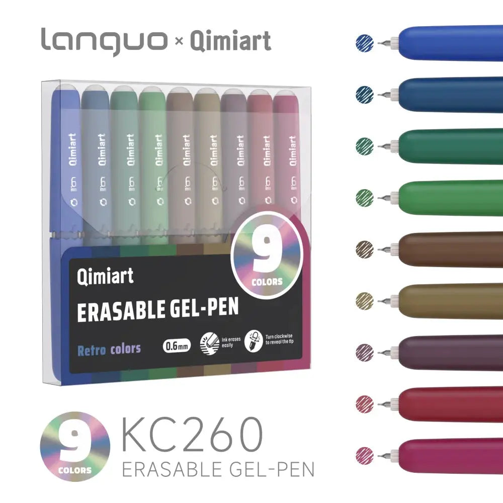 Stylos gel effaçables LANGUO, pointe fine rétractable, fournitures scolaires, couleurs vibrantes, design coquille d'œuf, encre effaçable Ma boutique