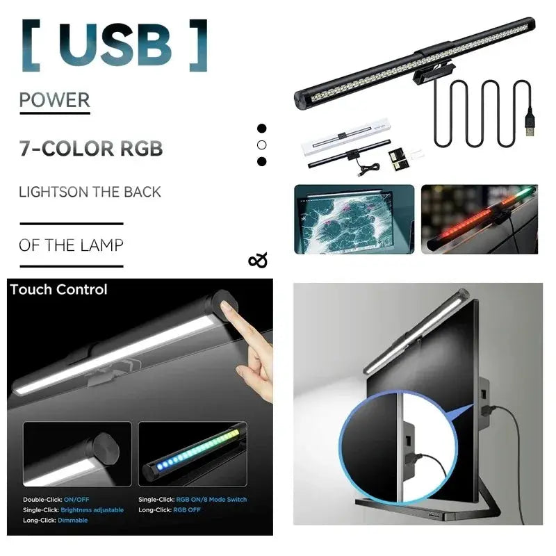 Moniteur Led barre lumineuse lampes d'ordinateur lampe de lecture écran suspendu lampe de bureau moniteur à gradation continue pour chambre salle d'étude Ma boutique