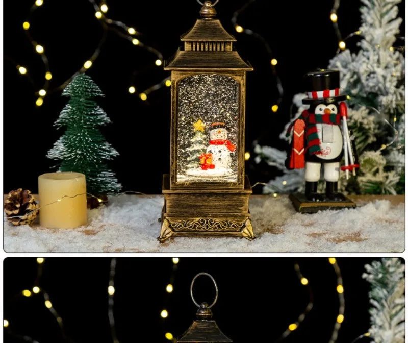 Lanterne de Noël LED | Boule de cristal flocon de neige