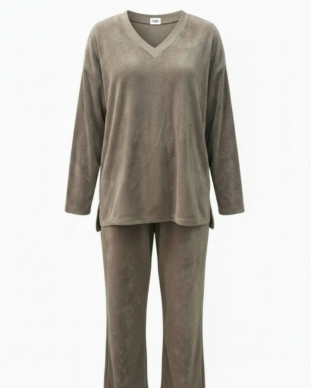 Terry & Co. - Relaxed French Terry Matching Lounge Set For Women 2PC In Latte PRIV the Brand