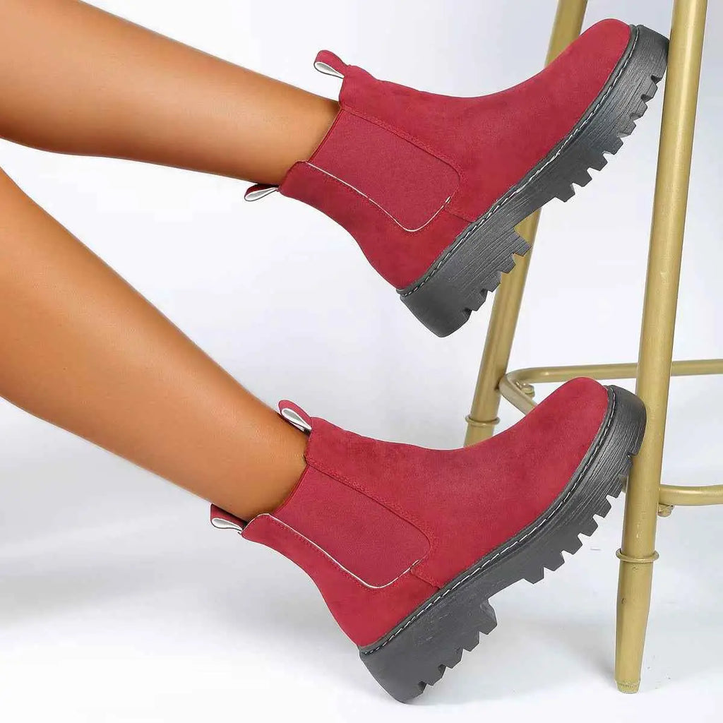 Women's Fashion Ankle Boots – Classic PU Leather Martin Boots with Casual Style AURABAGS SHOP